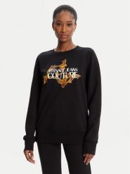 Versace Jeans Couture Bluza 79HAIE06 CF00E Czarny Regular Fit. Czarne bluzy damskie Versace Jeans Couture, l, bez wzorów, z bawełny, bez kaptura. Za 759.99 zł.