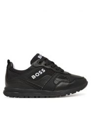 BOSS Sneakersy J52804 M Czarny. Czarne buty sportowe chłopięce Boss, bez wzorów, z materiału, bez zapięcia. Za 649.99 zł.