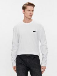 Calvin Klein Longsleeve K10K111847 Biały Regular Fit. Białe bluzki z długim rękawem męskie Calvin Klein, m, bez wzorów, z bawełny, bez kołnierzyka. Za 259.99 zł.