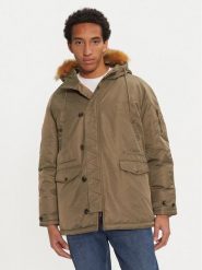 Guess Parka M4BL22 WG932 Khaki Regular Fit. Brązowe parki męskie Guess, m, z aplikacjami, z syntetyku, bez kaptura. Za 529.99 zł.