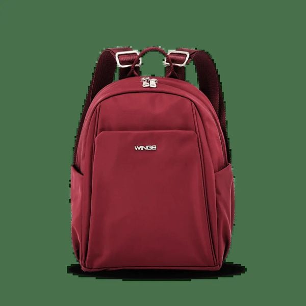 Plecak miejski WINGS ROSELLA DARK RED. Czerwone plecaki damskie Wings, bez wzorów, z materiału, biznesowe. Za 179.90 zł.