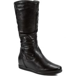 Kozaki TAMARIS - 1-25397-23 Black Leather 003. Czarne kozaki damskie Tamaris, z materiału. W wyprzedaży za 219.00 zł.