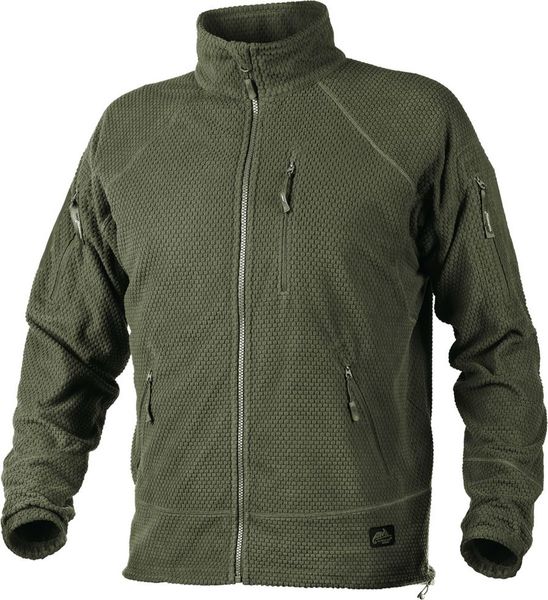 Helikon-Tex bluza Helikon Alpha TACTICAL Grid Fleece Jacket - olive green L. Zielone bluzy męskie HELIKON-TEX, l, bez wzorów, bez kaptura. Za 214.75 zł.