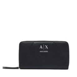 Portfel Armani Exchange. Czarne portfele damskie Armani Exchange, bez wzorów. Za 404.99 zł.