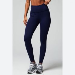Damskie legginsy z wysokim stanem Fabletics Define. Niebieskie legginsy sportowe damskie FABLETICS, bez wzorów, z podwyższonym stanem, na jogę i pilates. Za 305.70 zł.