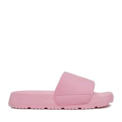 Klapki Juicy Couture. Czerwone klapki damskie Juicy Couture, bez wzorów, bez obcasa. Za 99.99 zł.