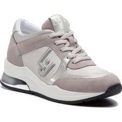 Sneakersy LIU JO - Karlie 12 B19007 TX031 Grey 01072. Szare półbuty damskie Liu Jo, bez wzorów, z materiału, bez obcasa, na koturnie, bez zapięcia. W wyprzedaży za 369.00 zł.