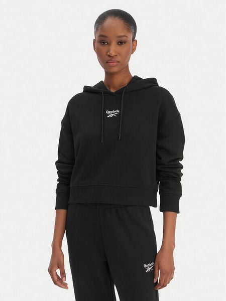 Reebok Bluza Brice RK25495CCW Czarny Regular Fit. Czarne bluzy damskie Reebok, xs, bez wzorów, z bawełny, bez kaptura. Za 126.99 zł.