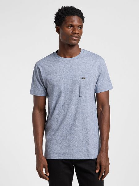 LEE MĘSKA KOSZULKA ULTIMATE POCKET TEE BLUE MELE 112365384. Niebieskie koszulki polo męskie marka niezdefiniowana, m, bez wzorów, bez ramiączek. Za 99.99 zł.