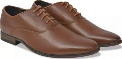 VidaXL Eleganckie Sznurowane Buty Męskie, Brązowe, Rozmiar 42 Skóra PU. Brązowe eleganckie półbuty vidaXL, ze skóry, eleganckie, bez zapięcia. Za 112.99 zł.