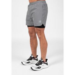 Cortez 2-in-1 Szorty - Antracytowy. Brązowe krótkie spodenki sportowe męskie GORILLA WEAR, bez wzorów, na fitness i siłownię. Za 213.00 zł.