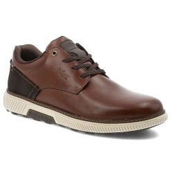 Brązowe Półbuty Rieker Męskie Eleganckie Buty. Brązowe półbuty na co dzień męskie Rieker, ze skóry, biznesowe, bez zapięcia. Za 373.99 zł.