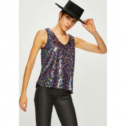 Vero Moda - Top Dolly. Szare topy damskie Vero Moda, z dzianiny, bez rękawów. W wyprzedaży za 89.90 zł.