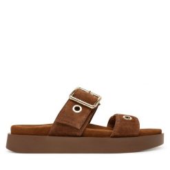 Klapki Inuikii. Brązowe klapki damskie Inuikii, bez wzorów, bez obcasa. Za 899.99 zł.