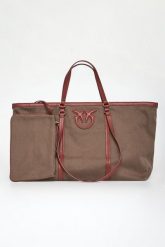 Torebka Miranda Shopper Extra Canvas PINKO. Brązowe torebki shopper damskie Pinko, bez wzorów, bez dodatków. W wyprzedaży za 847.20 zł.