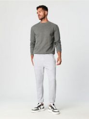 Spodnie dresowe slim jogger - szary. Szare spodnie sportowe męskie Sinsay, l, bez wzorów, z dresówki. W wyprzedaży za 14.99 zł.