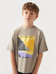 Mayoral T-Shirt 6039 Beżowy Regular Fit. Brązowe t-shirty dla chłopców Mayoral, bez wzorów, z bawełny, bez ramiączek. Za 69.99 zł.