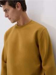Bluza regular z bawełną - musztardowy. Bluzy męskie Reserved, l, bez wzorów, z bawełny, bez kaptura. Za 99.99 zł.