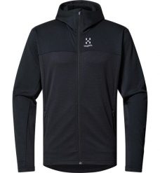 Bluza z kapturem męska Lark Mid Hood. Czarne bluzy męskie Haglöfs, l, bez wzorów, z kapturem. Za 294.94 zł.