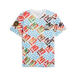 Koszulka OM Africa 13 AOP. Białe koszulki sportowe męskie Puma, bez wzorów, bez kołnierzyka, bez ramiączek, do piłki nożnej. W wyprzedaży za 268.00 zł.