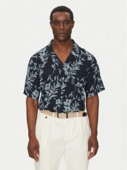 Tommy Hilfiger Koszula Bowling Shirt Print UM0UM03227 Granatowy Regular Fit. Niebieskie koszule męskie Tommy Hilfiger, m, bez wzorów, z syntetyku, bez kołnierzyka, bez ramiączek. Za 199.99 zł.
