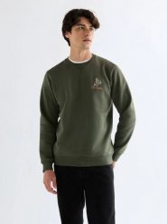 MESKA BLUZA WRANGLER EMBROIDERY CREW DEEP DEPTHS 112378020. Bluzy męskie Wrangler, s, bez wzorów, bez kaptura. Za 119.99 zł.