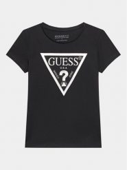 Guess T-Shirt J73I56 K8HM0 Czarny Regular Fit. Czarne t-shirty i topy dla dziewczynek Guess, z aplikacjami, z bawełny, bez ramiączek. Za 79.99 zł.