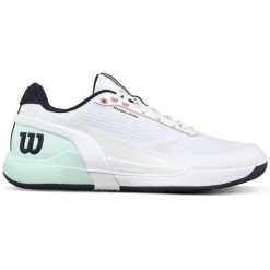 Buty do tenisa Wilson Rush Pro 5. Białe buty sportowe męskie Wilson, bez zapięcia, tenisowe. Za 650.30 zł.
