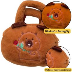 Torba Pluszowa Z Kapibarą Z Różą Brązowy 20cm. Brązowe torby i plecaki dziecięce LEANToys. Za 21.34 zł.