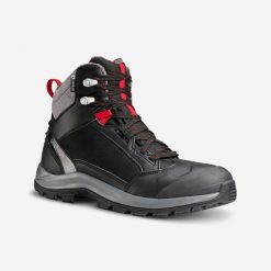 Buty turystyczne męskie Quechua SH500 mountain Mid wodoodporne. Czarne trekkingi męskie QUECHUA, na zimę, trekkingowe. W wyprzedaży za 199.99 zł.
