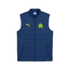 Kamizelka puchowa OM. Niebieskie kurtki męskie Puma, bez wzorów, z puchu, sportowe, bez kaptura. Za 380.00 zł.