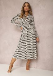 Beżowa Sukienka Thronthise. Brązowe sukienki damskie Renee, l, bez wzorów, z materiału, bez kołnierzyka, bez ramiączek, midi, koszulowe. Za 159.99 zł.