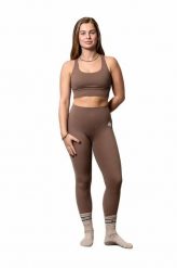 Premium zestaw sportowy – legginsy i biustonosz sportowy. Szare legginsy damskie MEWAVE, l, bez wzorów, z materiału, z podwyższonym stanem, na fitness i siłownię. Za 216.00 zł.