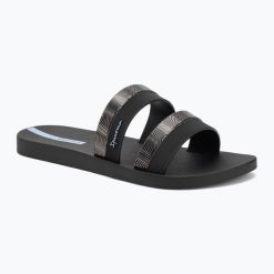 Klapki damskie Ipanema Mesh Slide. Czarne klapki damskie Ipanema, bez wzorów, z materiału, bez obcasa. Za 89.00 zł.