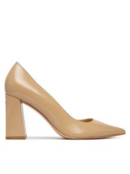 Guess Czółenka FLFBAR LEP08 Beżowy. Brązowe czółenka damskie Guess, z aplikacjami, ze skóry, bez obcasa, bez zapięcia. Za 634.99 zł.