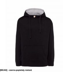JHK - Bluza wnętrze kaptura w kontrastowym kolorze czarno-popielaty melanż S. Czarne bluzy męskie JHK, m, bez wzorów, bez kaptura. Za 55.85 zł.