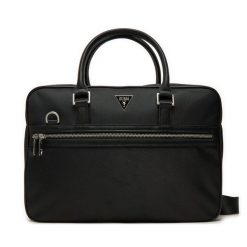 Torba na laptopa Guess. Czarne torby na laptopa męskie Guess, z aplikacjami. Za 479.99 zł.