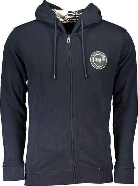 Cavalli Class NIEBIESKA BLUZA MĘSKA Z ZAMKIEM KLASY CAVALLI L. Niebieskie bluzy męskie Cavalli Class, l, bez wzorów, bez kaptura. Za 187.74 zł.