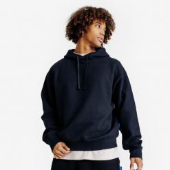 Bluza z kapturem oversized męska Elementals. Czarne bluzy męskie Decathlon, m, bez wzorów, z bawełny, z kapturem. Za 199.99 zł.