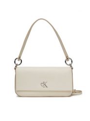 Calvin Klein Jeans Torebka Minimal Monogram Shoulder Pouch LV04K3161G Biały. Białe torebki do ręki damskie Calvin Klein Jeans, bez wzorów, z jeansu, bez dodatków. Za 309.99 zł.