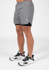 Cortez 2-in-1 Szorty - Antracytowy. Szare krótkie spodenki sportowe męskie GORILLA WEAR, m, bez wzorów, na fitness i siłownię. Za 209.00 zł.