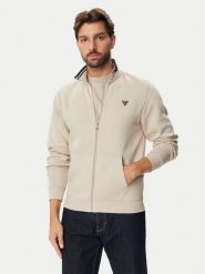 Guess Bluza M6BQ52 K6169 Beżowy Slim Fit. Brązowe bluzy męskie Guess, m, z aplikacjami, z bawełny, bez kaptura. Za 369.99 zł.