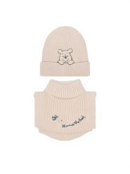 Winnie The Pooh Komplet czapka i komin CEO-ACCCS-AW26-218WTP Beżowy. Brązowe rękawiczki dziecięce Winnie The Pooh, bez wzorów, z wiskozy. Za 79.99 zł.