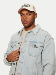 Guess Jeans Czapka z daszkiem M5RZ17 WF8V1 Écru. Rękawiczki męskie Guess Jeans, z aplikacjami, z bawełny. Za 119.99 zł.