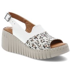 Sandały damskie Artiker, na koturnie ze skóry naturalnej z wzorkami ze sprzączką lekkie, białe, 56C0958. Białe sandały damskie Artiker, bez wzorów, ze skóry, bez obcasa, na koturnie, bez zapięcia. Za 209.00 zł.