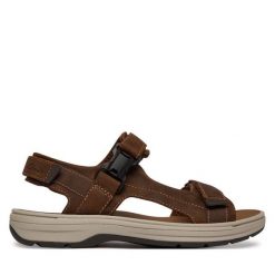 Sandały Clarks. Brązowe sandały męskie Clarks, bez zapięcia. Za 429.99 zł.