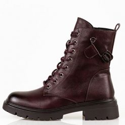 Bordowe trapery damskie M.Daszyński 2508-4. Czerwone śniegowce i trapery damskie M.Daszyński, ze skóry. Za 199.00 zł.