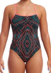Strój do pływania menstruacyjny FUNKITA Spiro Mint - Swim Secure Single Strap. Zielone kostiumy jednoczęściowe damskie FUNKITA, s, bez wzorów, z elastanu, sportowe, na fitness i siłownię. Za 289.00 zł.