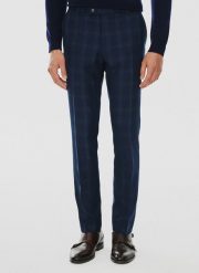 PAKO LORENTE – Spodnie garniturowe w kratę. Eleganckie spodnie męskie Pako Lorente, m, bez wzorów, z poliesteru. Za 599.99 zł.