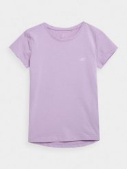 4F T-shirt gładki dziewczęcy 122 (6-7 lat). Białe t-shirty i topy dla dziewczynek 4f, bez wzorów, z bawełny, bez ramiączek. W wyprzedaży za 9.99 zł.